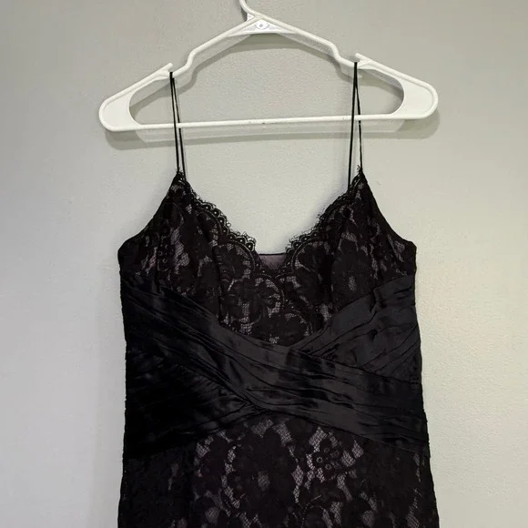 Anne Klein Black Lace Dress Sleeveless Midi Evening Cocktail Party Size 6 - Picture 2 of 7